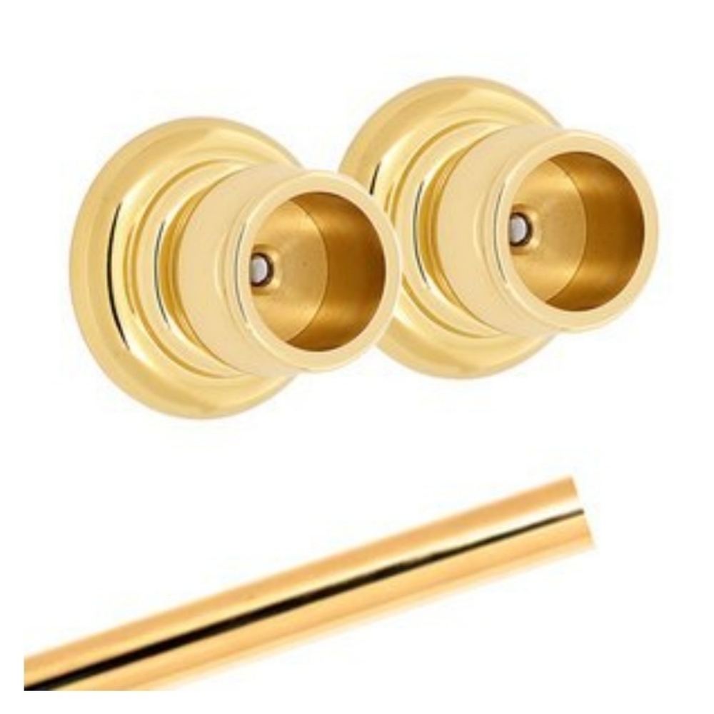 Alno Inc. Polished Brass Shower Rod/Brackets